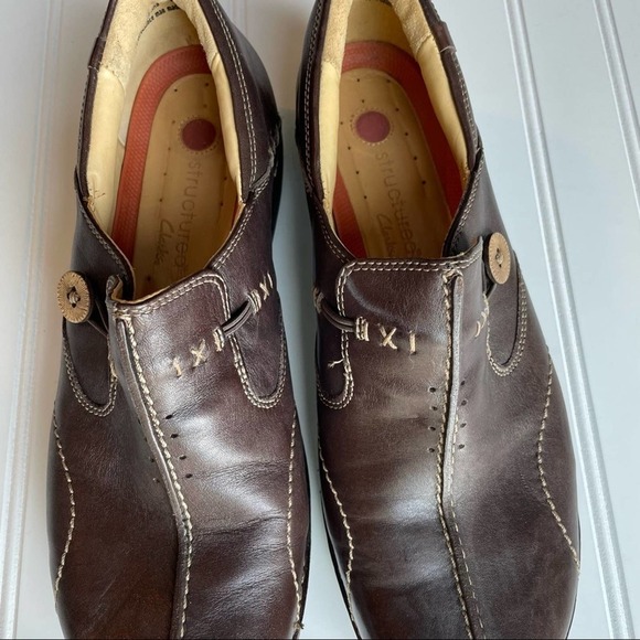 Clarks Structured Un Loop Leather Loafer Brown Size 11M Comfort Style workwear - Picture 5 of 13